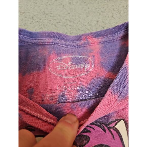 Alice Wonderland Cheshire Cat Shirt Womens LARGE Purple Pink Tie Dye - Picture 5 of 9